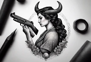 capricorn with shotgun tattoo idea