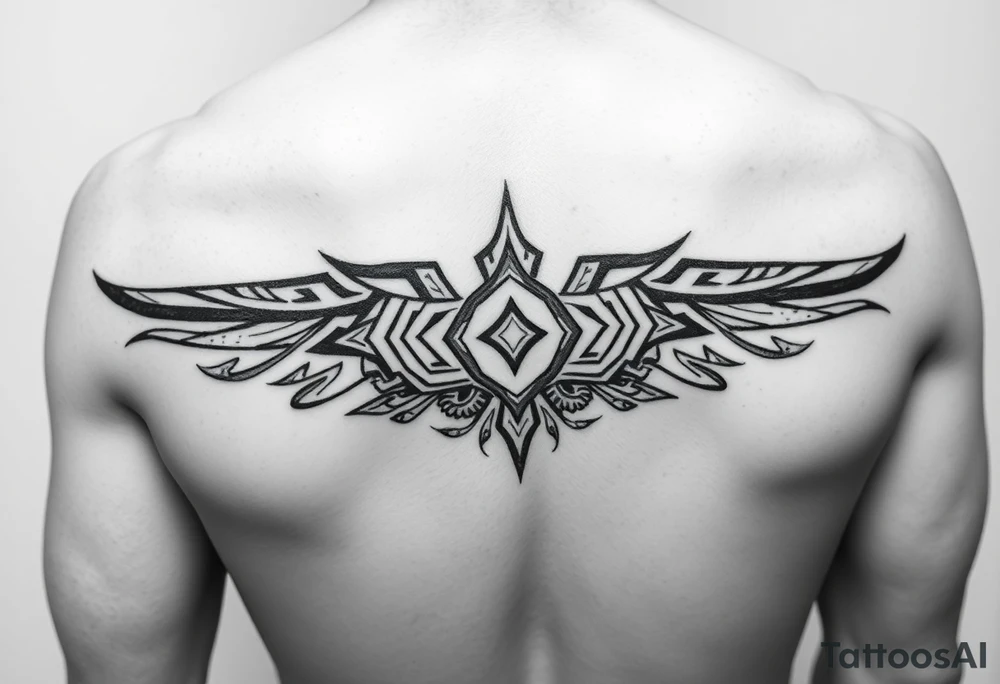 Aztec tribal tattoo with shapes for a forearm tattoo idea