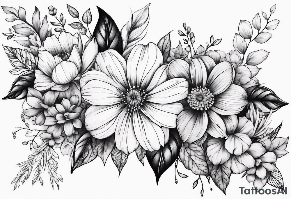 Floral sleeve tattoo idea