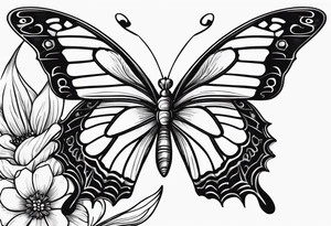 November, December, June, December birth flowers, butterfly, suicide prevention tattoo idea