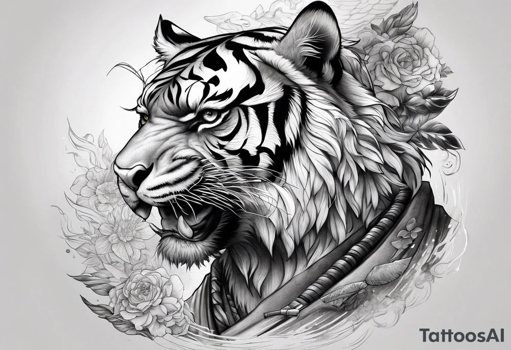 Tiger, Eagle, Samurai tattoo idea