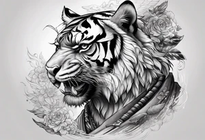 Tiger, Eagle, Samurai tattoo idea