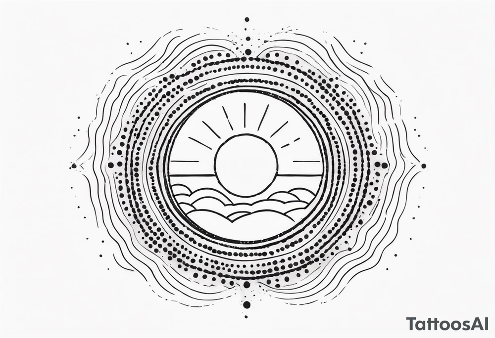 Simplistic sun made of black dots tattoo idea tattoo idea
