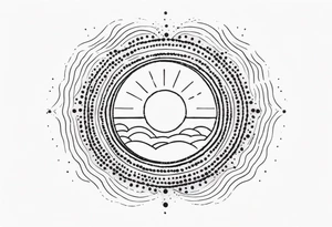 Simplistic sun made of black dots tattoo idea tattoo idea