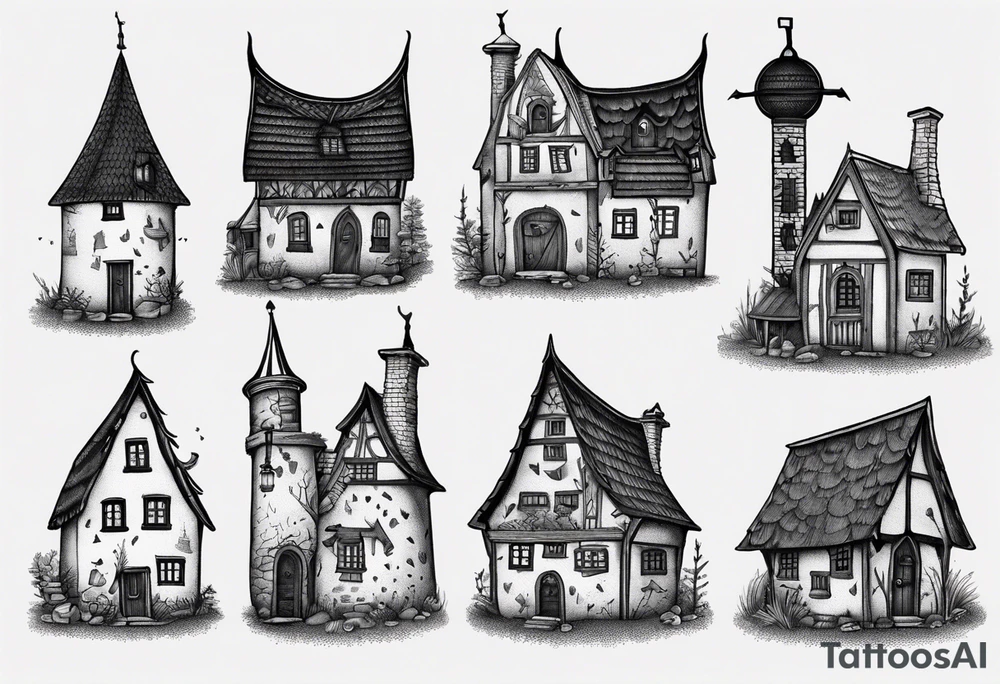 A Medieval scandanavian house tattoo idea