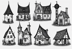 A Medieval scandanavian house tattoo idea
