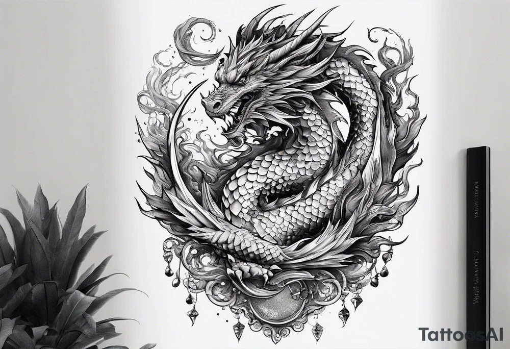 a book with pages falling out that turn into dragons tattoo idea