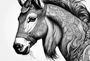 Headshot of capricorn seagoat tattoo idea