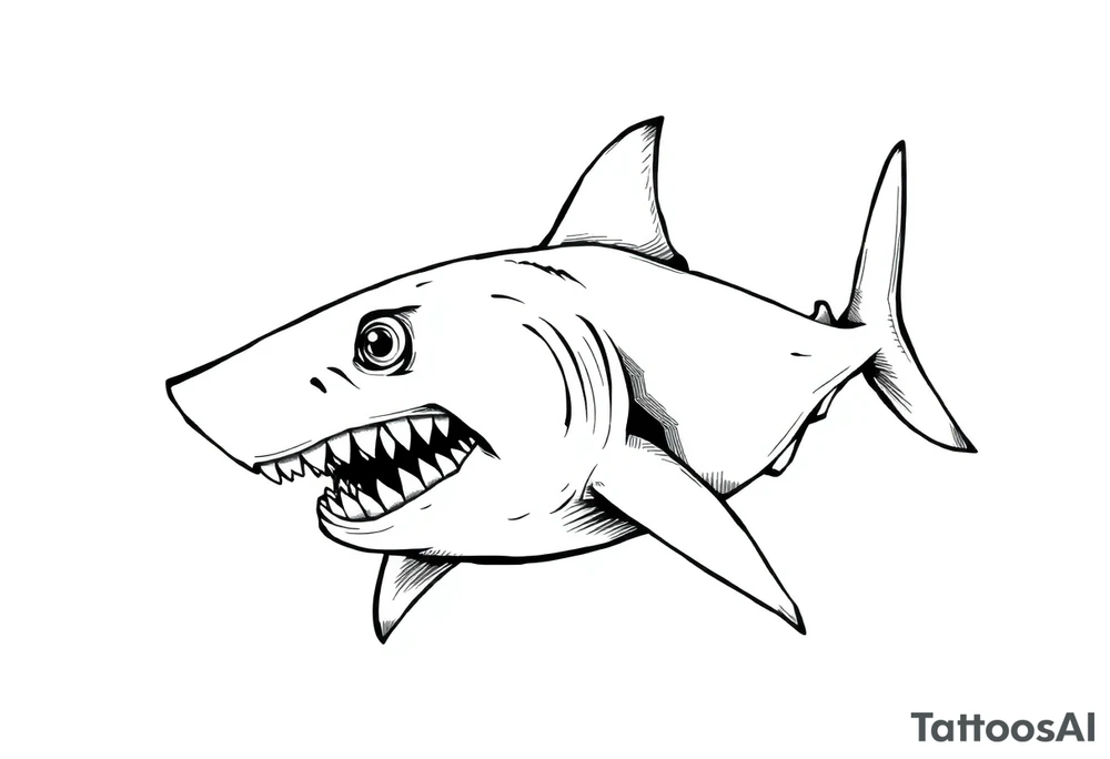 American traditional shark tattoo idea