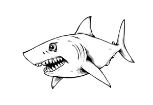 American traditional shark tattoo idea