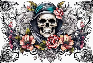 skeleton full body tattoo idea