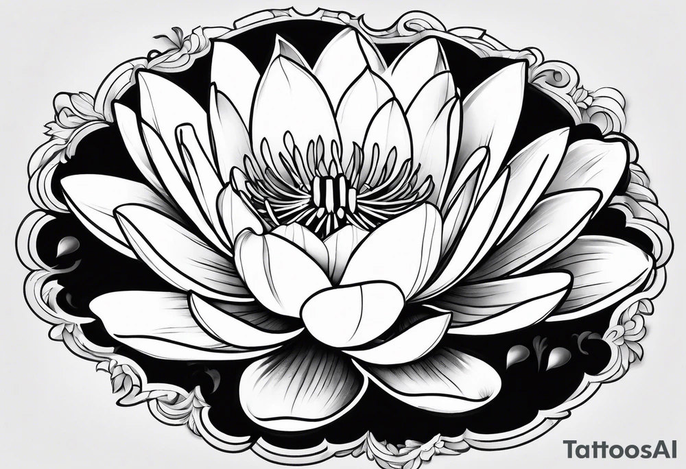 Water lily and tulip tattoo idea