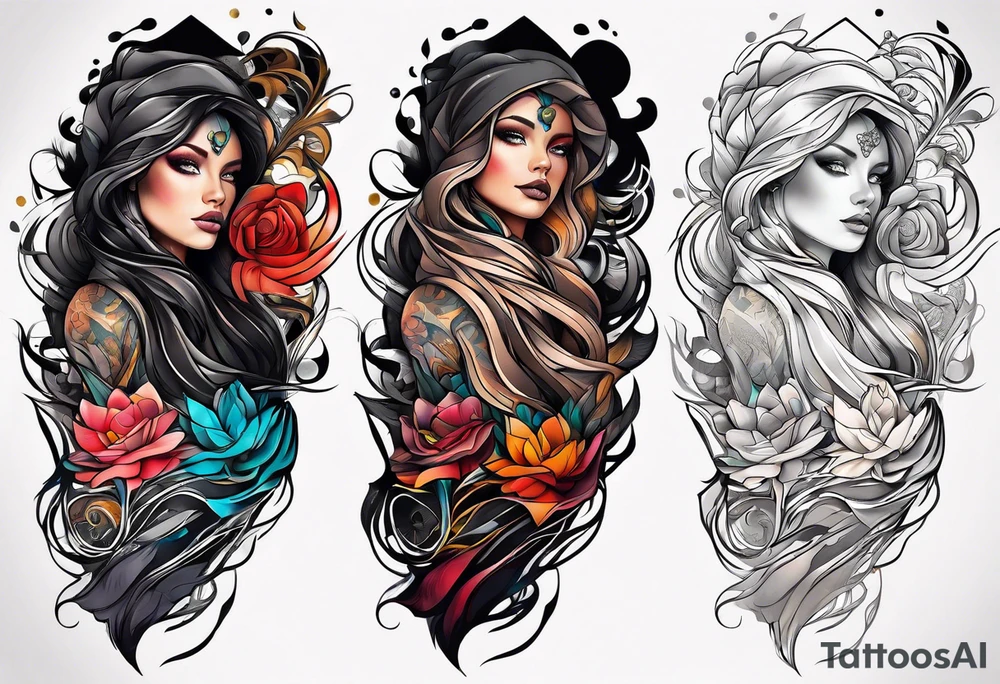 Abstract sleeve tattoo tattoo idea