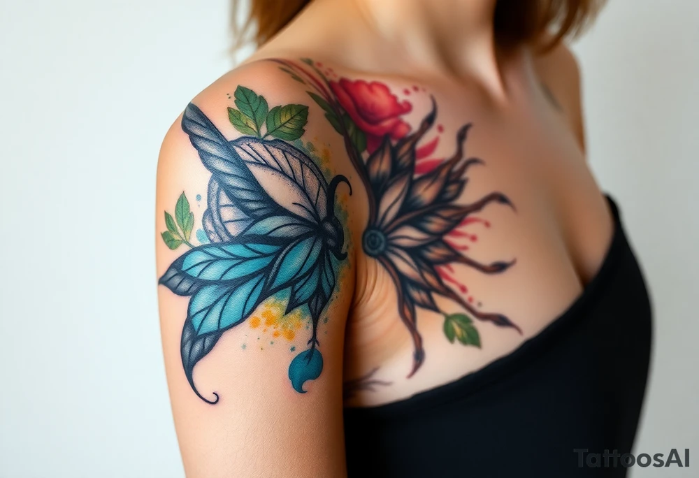 uma tatuagem que expresse a filosofia do bem e do mal tattoo idea