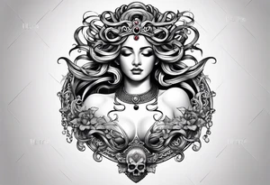 Gruselige und Düstere Medusa tattoo idea