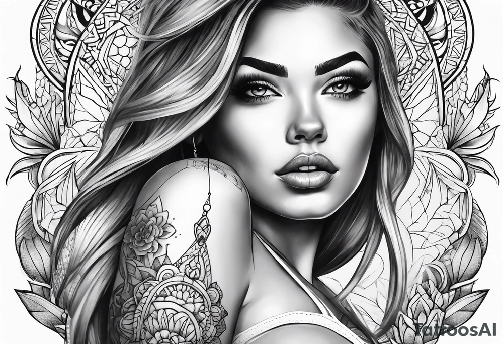 Woman in bikini bottom tattoo idea