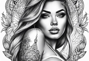 Woman in bikini bottom tattoo idea