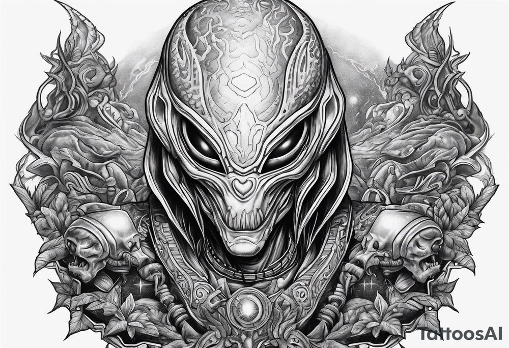 An alien battle rapper tattoo idea