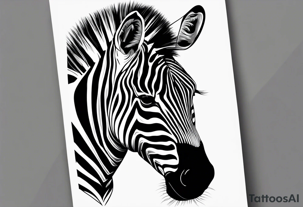 Zebra face on arm tattoo idea