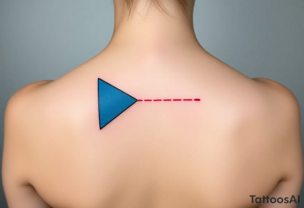 A minimalist Czech flag outline, with the blue triangle subtly blending into the red and white stripes tattoo idea