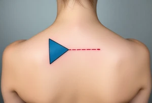 A minimalist Czech flag outline, with the blue triangle subtly blending into the red and white stripes tattoo idea