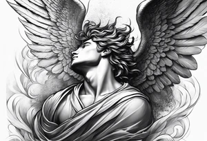 male angel falling from the sky tattoo idea
