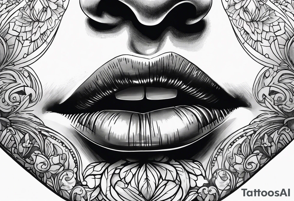 Sexy lips tattoo idea