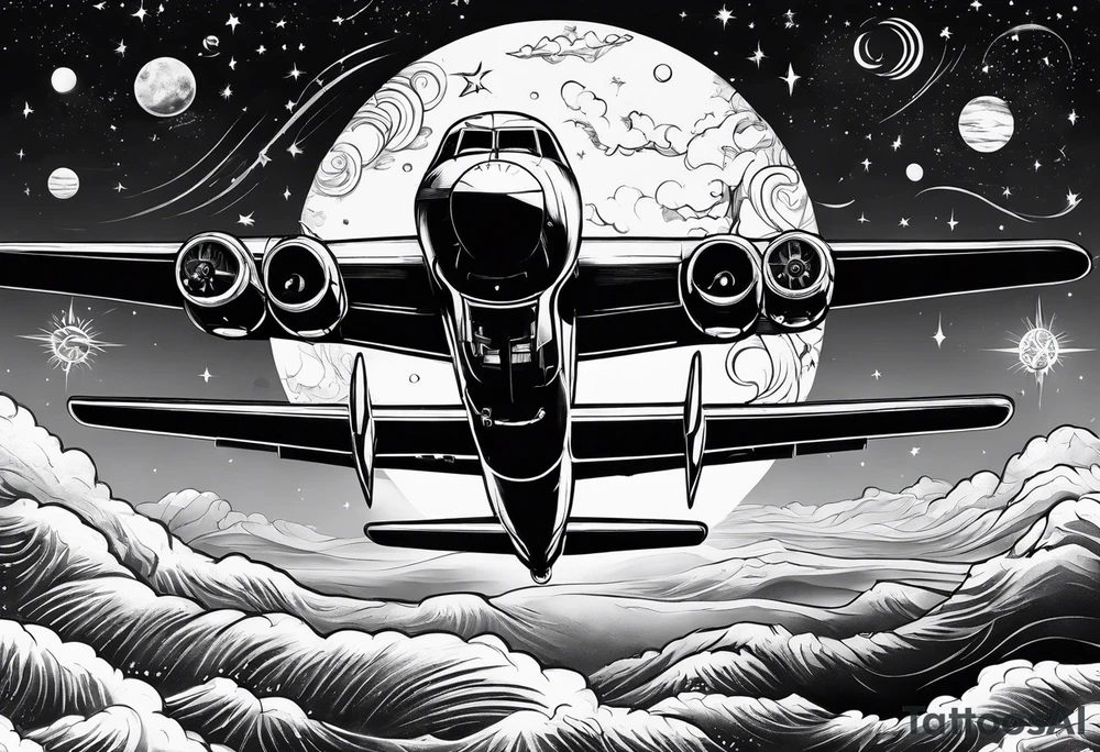 flying through the universe tattoo idea