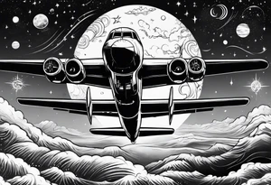 flying through the universe tattoo idea