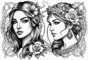 Virgo and Sagittarius zodiac signs tattoo idea