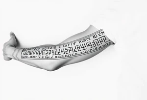 Nordic runes design left arm tattoo idea