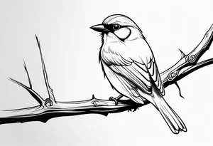 A bird perched on a tree branch. tattoo idea