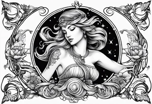 zodiac sign Aquarius tattoo idea