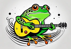 Frog playing guitar. tattoo idea