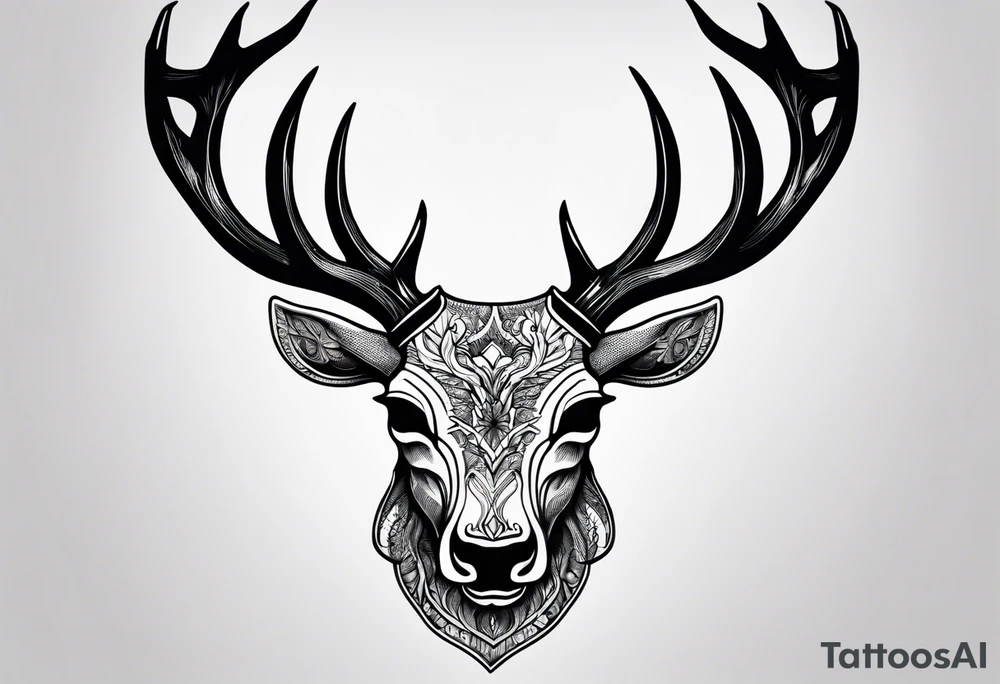 Stag skull tattoo idea