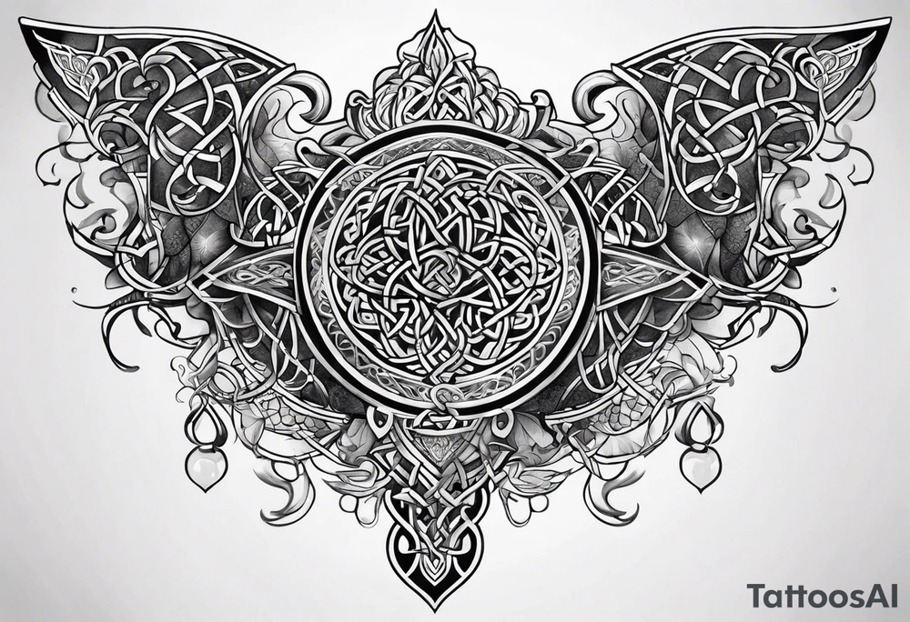 celtic sternum tattoo tattoo idea