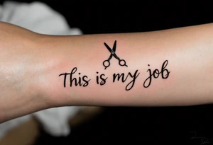 Barber pole with Scissors 
THIS IS MY JOB tattoo idea