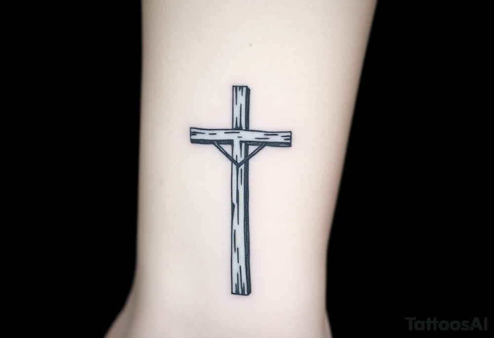 a wooden 12kv pole. Make the pole a cross that has a hidden resemblance to god. tattoo idea