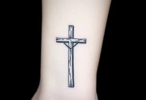 a wooden 12kv pole. Make the pole a cross that has a hidden resemblance to god. tattoo idea