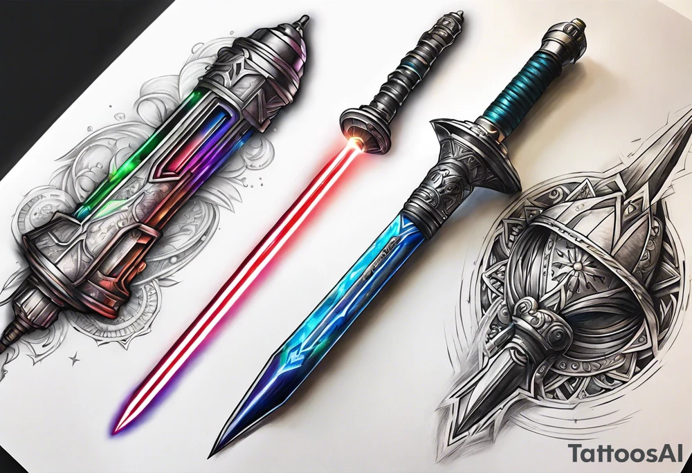 elder wand, sonic screwdriver, lightsaber, sword tattoo idea