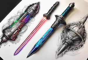 elder wand, sonic screwdriver, lightsaber, sword tattoo idea