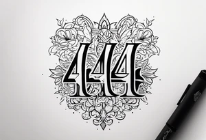 Lettering "4 4 4 4" tattoo idea
