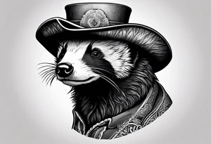 Honey badger wearing Irish hat tattoo idea