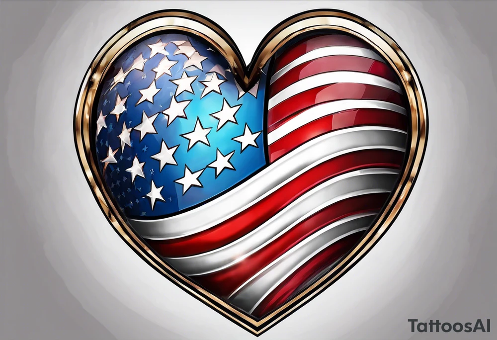 American flag insde of a heart tattoo idea