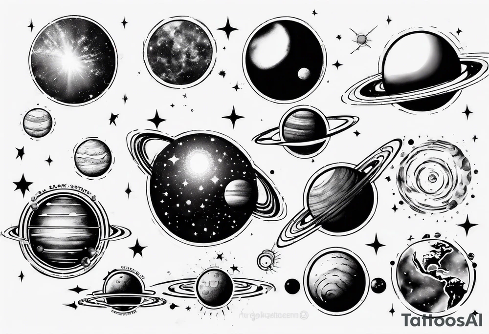 solar system tattoo idea
