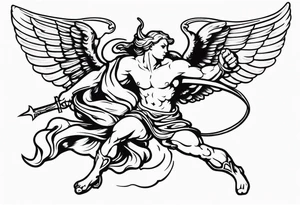 angel fighting a demon tattoo idea