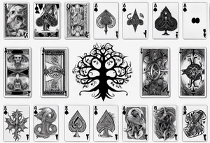 Gondor, Yggdrasil, playing cards Aces and Eights tattoo idea