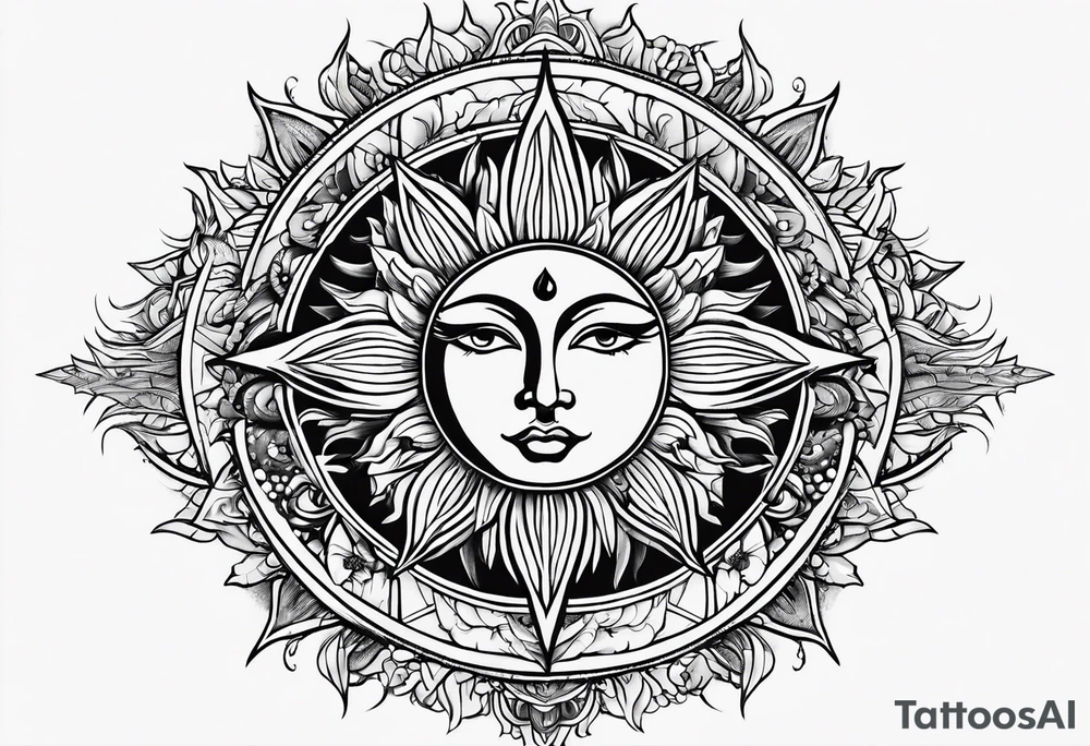 the sun tattoo idea
