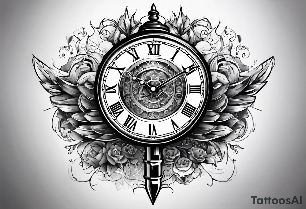 Clock syringe tattoo idea