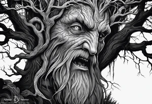 Leshy creepy trees tattoo idea